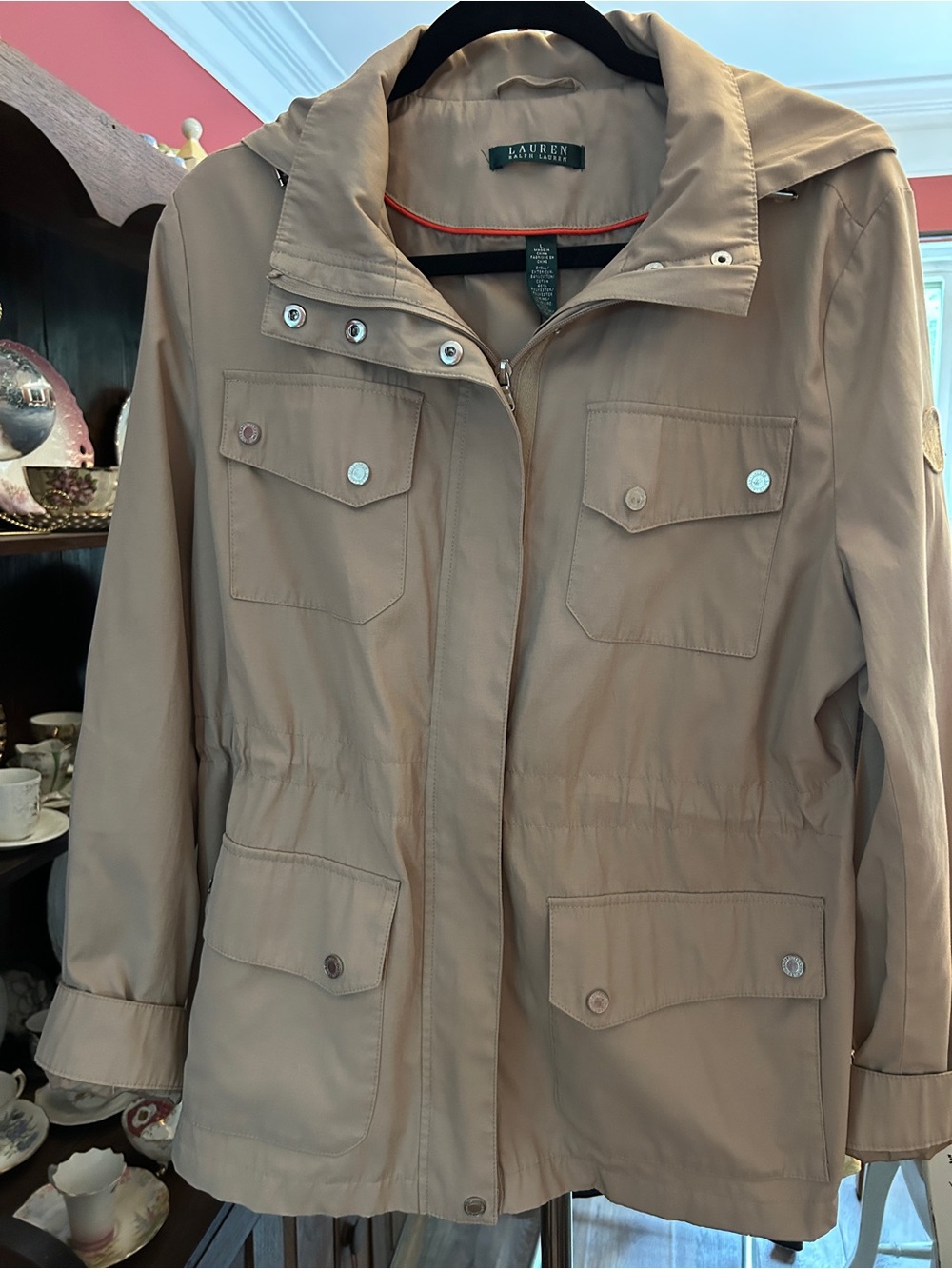 Lauren Ralph Lauren Hooded Utility/Safari Jacket Draw Waist Size L